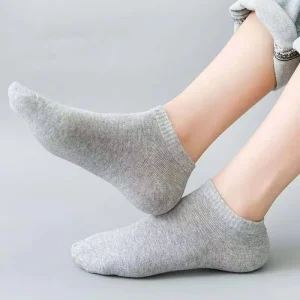 Customizable Men’s Knitted Ankle Socks Breathable Anti Bacterial Eco Friendly Spring Cotton Classic Solid Color Casual for Daily