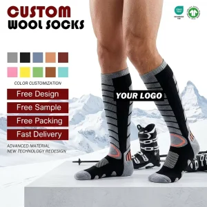 Customizable Merino Wool Winter Sports Socks Warm Winter Hiking Socks For Adults For Outdoor Ski Activities