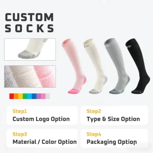 Customizable Warm Long Cotton Ski Socks Anti Slip Terry Bottom for Winter Mountaineering Hiking