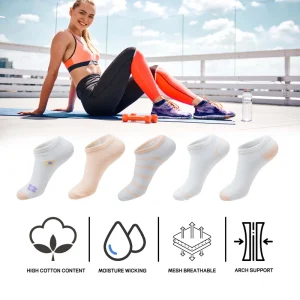 Customizable Women’s Summer Thin Mesh Ankle Socks Breathable Light for Yoga Running and Daily Casual Wear