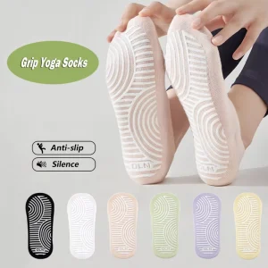 Customizable Women’s Yoga Socks 97% Cotton Silicone Grip Low Cut Breathable and Anti Slip Pilates Ankle Socks