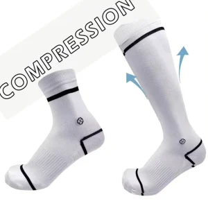 Customization Running Socks Compression Black and White Ribbon Knee High Crew Plain Nylon Material Socks
