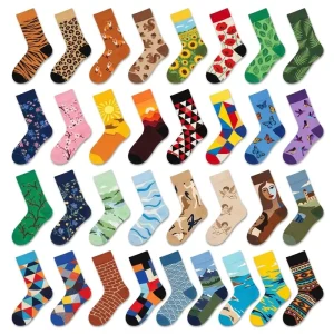 Customize Anime Funky Cotton Socks Custom Design Funny Letter for Men Women Autumn Novelty Cute Divertidos
