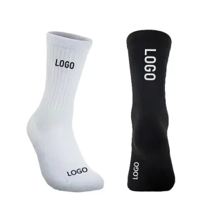 Customize Low Moq Custom Logo White High Crew Dress Socks