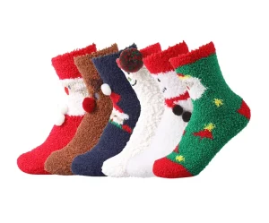 Customized 3D Christmas Snowflake Kids Socks Fully Enclosed Mid Tube Autumn Winter Socks for Customizable