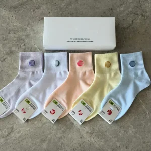 Customized 5 Pairs Unisex Adult Cotton Comfort Athletic Performance Ankle Socks