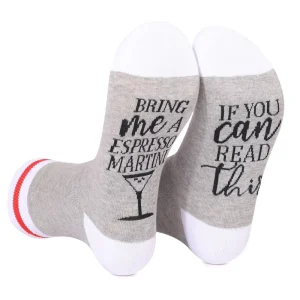Customized Autumn Casual Cotton Blend Fashion Socks Unique Vivid Colorful Letter Patterned Cute Funky Knitted Funny Novelty Crew