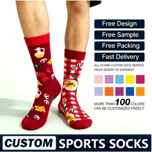 Customized Breathable Sports Socks Custom-designed Colorful Patterned Socks Custom Logo Socks Custom Cotton Women and Men Socks