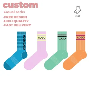 Customized Casual Socks Suitable for Both Men and Women with a Simple Design Featuring a Customized Logo