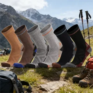 Customized Crew Size Thick Warm Thermal Half Terry Outdoor Sports Boot Trekking Merino Wool Hiking Socks for Men and Women