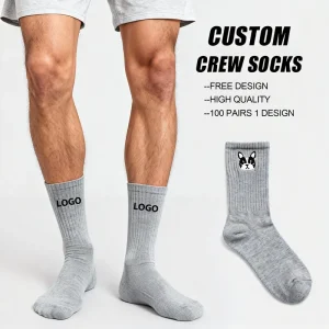 Customized Design Embroidery Gym Athletic Socks Breathable Custom Logo Sports Socks