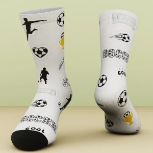 Customized Digital Printed Crew SPORT Socks Men Youth Breathable Antibacterial Football 3D Pattern Bottom Cuff