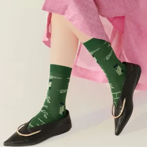Customized Funny Patterned Women’s Dress Socks Comfortable and Breathable High End Silk Cotton Soft and High Quality Socks