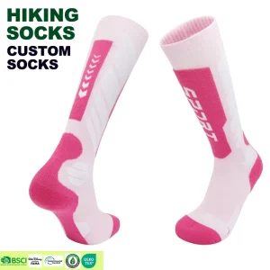 Customized Girl’s Sweat Absorbent Merino Wool Socks Thermal Winter Anti Friction Warm Hiking Socks Anti Slip Knee High Socks