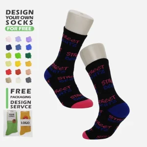 Customized Knit Cotton Casual Sport Crew Sock Comfortable Soft Breathable Sock Custom Design Logo Socks