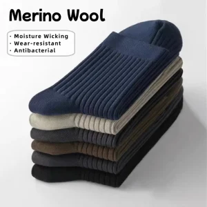 Customized Logo Arch Compression Breathable Moisture Wicking Running Hiking Crew Merino Wool Socks