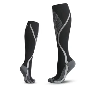 Customized Logo Breathable Knitted Workout Knee High Compression Socks for Cycling & Running 20-30 Mmhg Nurse