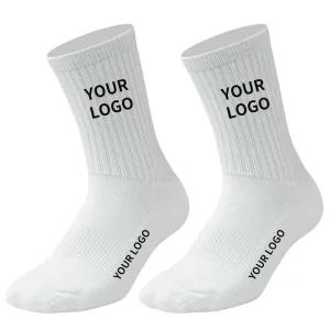 Customized Logo Cartoon Casual Breathable Sports Socks for Men White Cotton Spandex Fitness & Bicycle Use