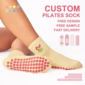 Customized Logo Design Cotton Grip Socks Sports Women Yoga Pilates Socks Athletic Ballet Custom Socks