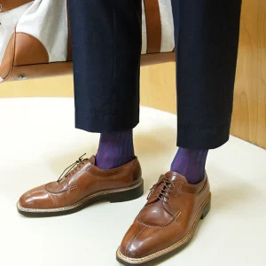 Customized Men’s Cotton Dress Socks Autumn Season Breathable Anti-Bacterial with Logo on Bottom