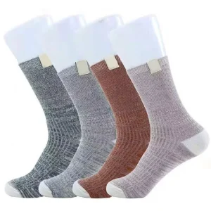Customized Men’s Crew Socks with Organic Hemp and Cotton Material Logo on Bottom and Cuff for Spring Season