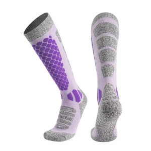 Customized ODM Knitted Cotton Winter Ski Socks Quick drying Antibacterial Anti Friction Terry Sports Women’s Mountaineering Snow