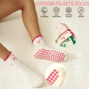 Customized Ruffled Pilates Yoga Socks Breathable Sweat-absorbing Sports Compression Socks
