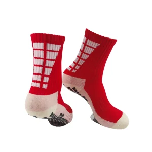 Customized Sock Red Cotton Compression Sports Socks Thickened Terry Grip Football Soccer Socks