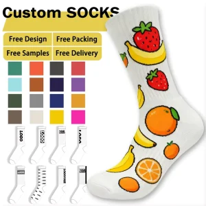 Customized Socks Logo Fashion Men Dress Organic Cotton Novelty Colorful Pattern Unisex Socks Dress Socks