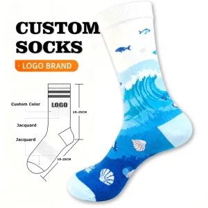 Customized Socks Logo Fashion Men Dress Organic Cotton Novelty Colorful Pattern Unisex Socks Dress Socks