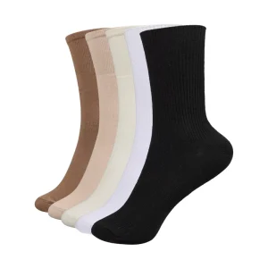 Customized Solid Color Knitted Sock Comfortable Breathable Casual Dress Socks Custom Logo Crew Sock
