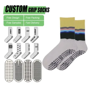 Customized Striped Fitness Yoga Socks Women Anti Slip Pilates Sock Custom Logo Grip Sock