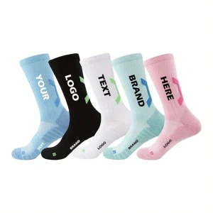 Customized Terry Running Sock With Design Logo Knitted Sport Sock Sweat Absorbent Towel Bottom Sports Socks