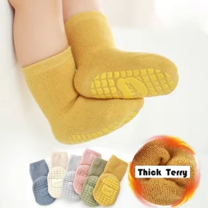 Customized Thick Terry Fashion Cotton Anti Slip Grip Bottom Sock Comfortable Warm Baby Socks