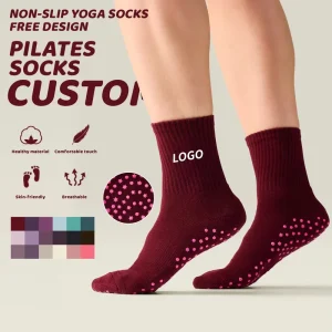 Customized Women’s Pilates Socks Non slip Soles Comfortable and Breathable Featuring Jacquard Embroidery Craftsmanship