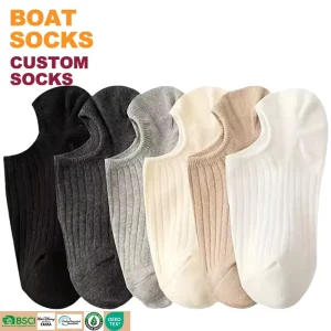 Customized Women’s Solid Color Deodorant Polyester Boat Socks Summer Sweat-absorbent OEM Socks Striped Thin No Show Casual Socks