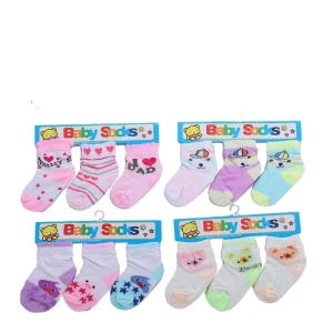 Cute 0-12 Month Cartoon Stripe Cotton Children’s Breathable and Sweat Absorbing Socks Letter Loose Mouth Baby Socks