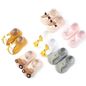 Cute Animal Baby Socks Non-Slip Soft Cotton Floor Socks for Toddlers Infants Warm Breathable Slipper Socks for Boys Girls