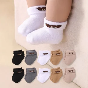 Cute Baby Infant Autumn Winter Floor Socks Thick Warm Mid Calf Socks with Butterfly Design for Infants