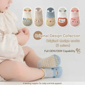 Cute Baby & Kids Crew Socks Mesh Breathable Cartoon Animal Designs Eco-Friendly Sweat-Absorbent Casual