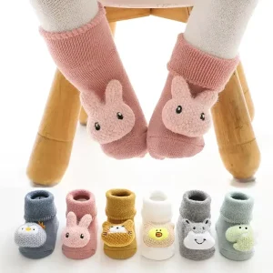 Cute Cartoon Baby Socks Girls Boys Rabbit Bear Anti Slip Soft Warm Winter Autumn Toddler Indoor Floor Thicken Socks for Kids