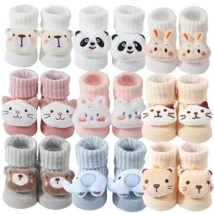 Cute Cartoon Doll Newborn Socks Spring Baby Soft Thin Knitted Sock for Girls Boys Infant Floor Socks Baby Accessories