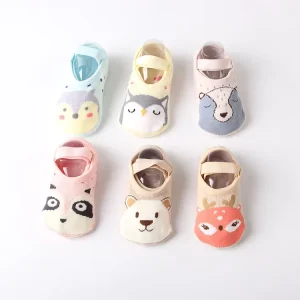 Cute Cartoon Non-Slip Cotton Soft Shoes for Baby Toddlers Comfortable Floor Socks 6 Colors