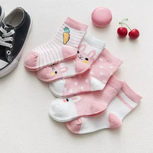 Cute Cartoon Rabbit Pattern Crew Socks Children’s Cotton Thin Baby Crew Socks