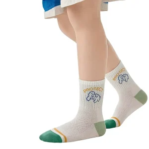 Cute Cartoon Summer Breathable Thin Kids Crew Socks with Grip