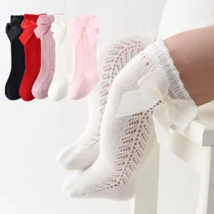 Cute Fashionable Children’s Socks Hollowing Out Bow Baby Knee Socks Princess Dress Socks