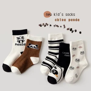 Cute Girl Children’s Cotton Knitted Funny Pattern Socks Custom Logo Creative Cartoon Zebra Cow Cute Socks