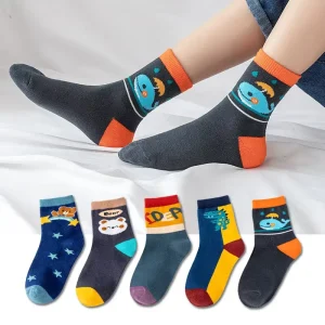 Cute Kids Socks for Boys Cotton Children Sock Casual Animals Winter Warm Children Middle Tube Socks