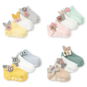Cute Newborn Organic Baby Socks Anti slip Cartoon Toddlers Infant Cotton Ankle Baby Socks