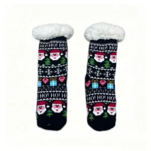 Cute Winter Knitted Disposable Socks for Infants Anti-Slip Candy Cane